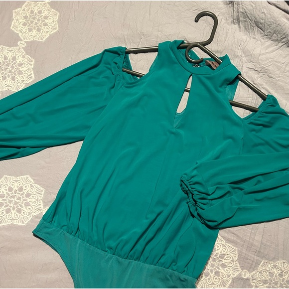 Willow & Root Teal Bodysuit Blouse - Picture 2 of 4